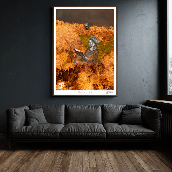 Œuvre "Murmures" de FOSR – création contemporaine de land art, personnage en lecture.