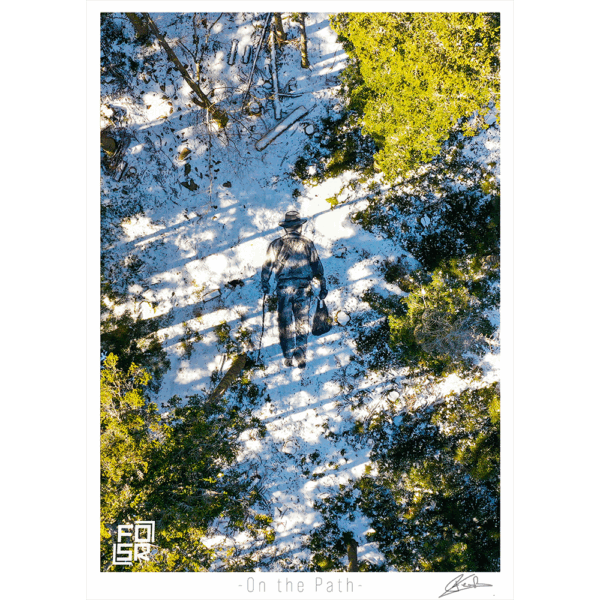 Œuvre "On the Path" de FOSR – création contemporaine de land art, vue artistique aérienne.
