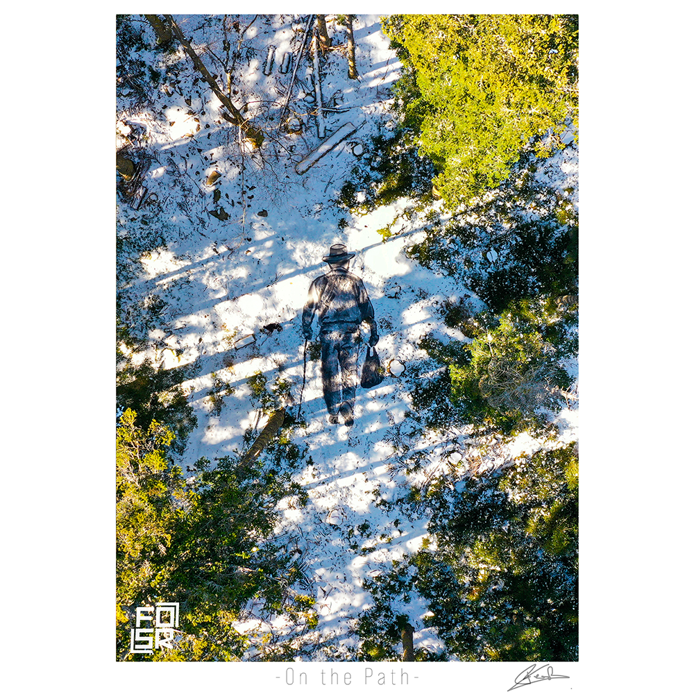 Œuvre "On the Path" de FOSR – création contemporaine de land art, vue artistique aérienne.